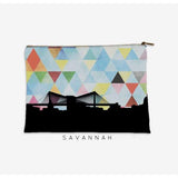 Savannah Georgia geometric skyline - Pouch | Small / LightSkyBlue - Geometric Skyline