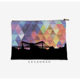 Savannah Georgia geometric skyline - Pouch | Small / RebeccaPurple - Geometric Skyline