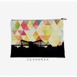 Savannah Georgia geometric skyline - Pouch | Small / Yellow - Geometric Skyline