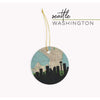 Seattle Washington city skyline with vintage Seattle map - City Map Skyline