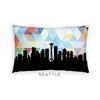 Seattle Washington geometric skyline - Pillow | Lumbar / LightSkyBlue - Geometric Skyline