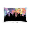 Seattle Washington geometric skyline - Pillow | Lumbar / RebeccaPurple - Geometric Skyline