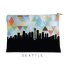 Seattle Washington geometric skyline - Pouch | Small / LightSkyBlue - Geometric Skyline