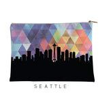 Seattle Washington geometric skyline - Pouch | Small / RebeccaPurple - Geometric Skyline