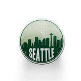Seattle Washington skyline and city map design | in multiple colors - Coaster Set | Set of 2 / Green - City Map Skyline
