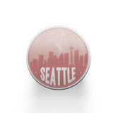 Seattle Washington skyline and city map design | in multiple colors - Coaster Set | Set of 2 / Pink - City Map Skyline