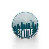 Seattle Washington skyline and city map design | in multiple colors - Coaster Set | Set of 2 / Teal - City Map Skyline