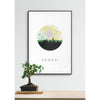 Sendai Japan city skyline with vintage Sendai map - 5x7 Unframed Print - City Map Skyline