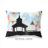 Seneca Lake New York geometric skyline - Pillow | Lumbar / LightSkyBlue - Geometric Skyline