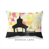 Seneca Lake New York geometric skyline - Pillow | Lumbar / Yellow - Geometric Skyline