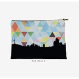 Seoul South Korea geometric skyline - Pouch | Small / LightSkyBlue - Geometric Skyline