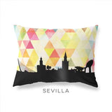 Sevilla Spain geometric skyline - Pillow | Lumbar / Yellow - Geometric Skyline