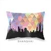 Shanghai China geometric skyline - Pillow | Lumbar / RebeccaPurple - Geometric Skyline