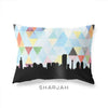 Sharjah United Arab Emirates geometric skyline - Pillow | Lumbar / LightSkyBlue - Geometric Skyline
