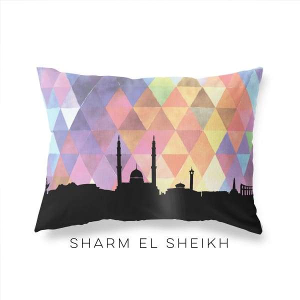 Sharm El-Sheik Egypt geometric skyline - Pillow | Lumbar / RebeccaPurple - Geometric Skyline