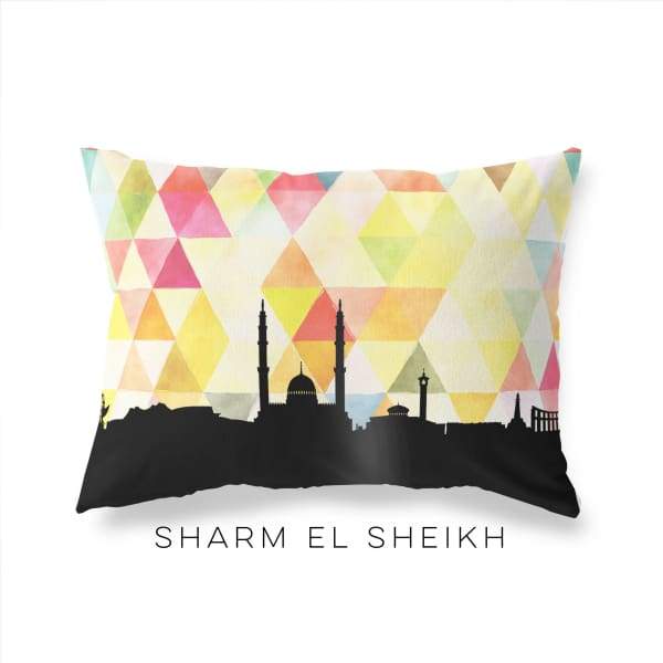 Sharm El-Sheik Egypt geometric skyline - Pillow | Lumbar / Yellow - Geometric Skyline