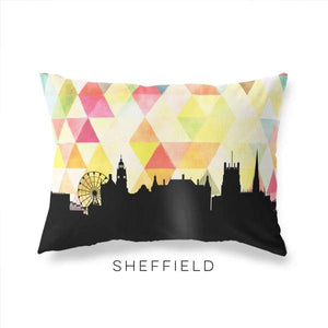 Sheffield England geometric skyline - Pillow | Lumbar / Yellow - Geometric Skyline