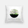 Shippensburg Pennsylvania city skyline with vintage Shippensburg map - Pillow | Square - City Map Skyline