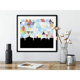 Shippensburg Pennsylvania geometric skyline - 5x7 Unframed Print / LightSkyBlue - Geometric Skyline