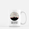Shreveport Louisiana city skyline with vintage Shreveport map - Mug | 15 oz - City Map Skyline