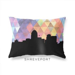 Shreveport Louisiana geometric skyline - Pillow | Lumbar / RebeccaPurple - Geometric Skyline