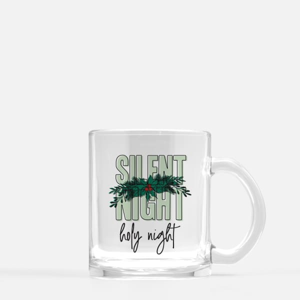 Silent Night modern retro Christmas - Mug | Glass Mug / Green - Modern Retro Christmas