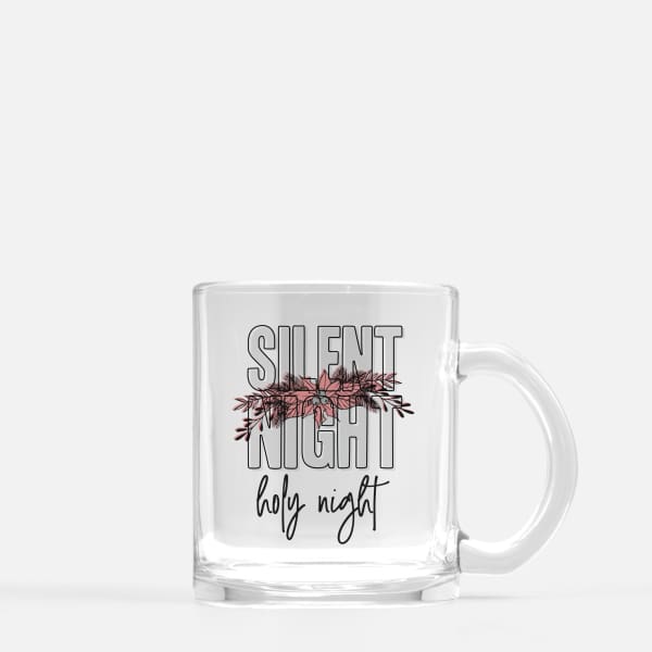 Silent Night modern retro Christmas - Mug | Glass Mug / Pink - Modern Retro Christmas