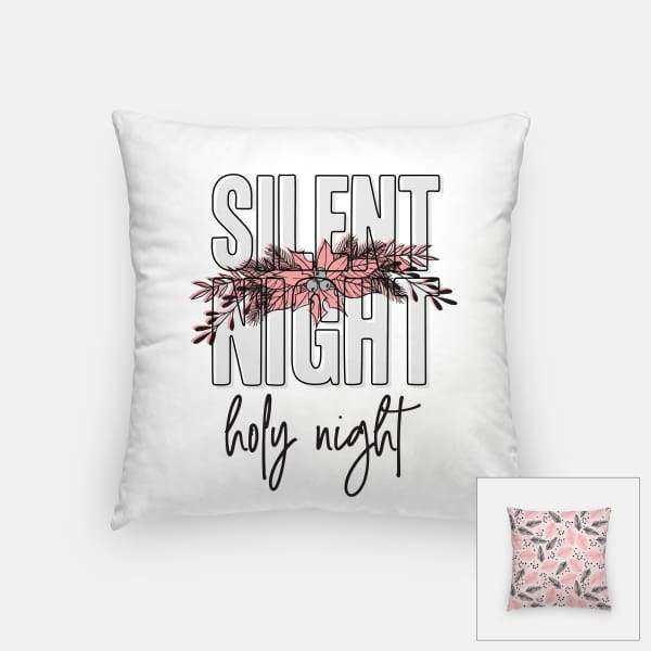 Silent Night modern retro Christmas - Pillow | Square / Pink - Modern Retro Christmas