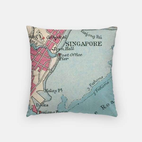 Singapore Singapore city skyline with vintage Singapore map - City Map Skyline