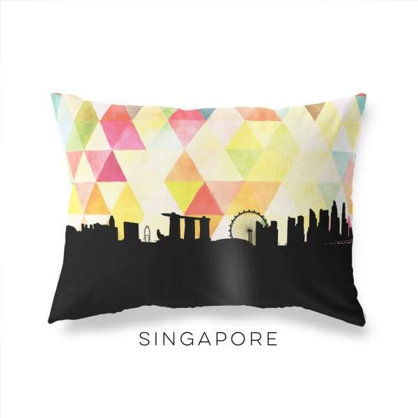 Singapore Singapore geometric skyline - Pillow | Lumbar / Yellow - Geometric Skyline