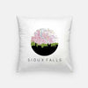 Sioux Falls South Dakota city skyline with vintage Sioux Falls map - Pillow | Square - City Map Skyline