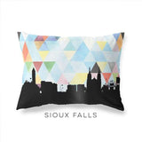 Sioux Falls South Dakota geometric skyline - Pillow | Lumbar / LightSkyBlue - Geometric Skyline
