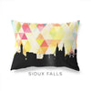 Sioux Falls South Dakota geometric skyline - Pillow | Lumbar / Yellow - Geometric Skyline