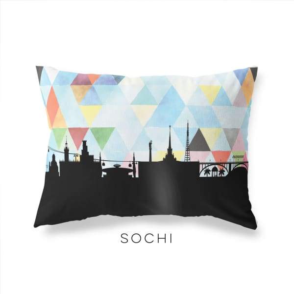 Sochi Russia geometric skyline - Pillow | Lumbar / LightSkyBlue - Geometric Skyline
