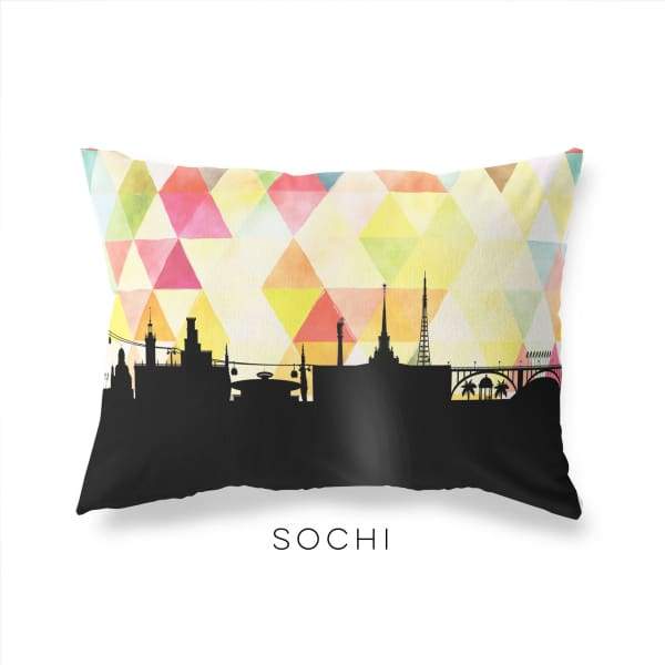 Sochi Russia geometric skyline - Pillow | Lumbar / Yellow - Geometric Skyline