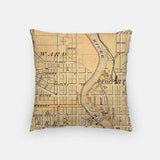 South Bend Indiana city skyline with vintage South Bend map - City Map Skyline
