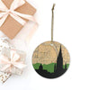 South Bend Indiana city skyline with vintage South Bend map - Ornament - City Map Skyline
