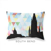 South Bend Indiana geometric skyline - Pillow | Lumbar / LightSkyBlue - Geometric Skyline