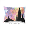 South Bend Indiana geometric skyline - Pillow | Lumbar / RebeccaPurple - Geometric Skyline