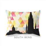 South Bend Indiana geometric skyline - Pillow | Lumbar / Yellow - Geometric Skyline