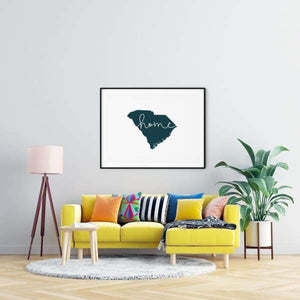 South Carolina ’home’ state silhouette - 5x7 Unframed Print / DarkSlateGray - Home Silhouette