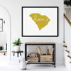 South Carolina ’home’ state silhouette - 5x7 Unframed Print / GoldenRod - Home Silhouette