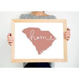 South Carolina ’home’ state silhouette - 5x7 Unframed Print / RosyBrown - Home Silhouette