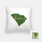South Carolina ’home’ state silhouette - Pillow | Square / DarkGreen - Home Silhouette