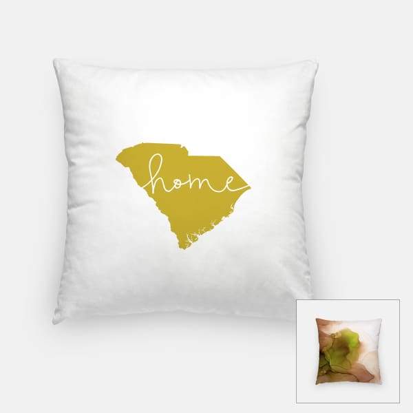 South Carolina ’home’ state silhouette - Pillow | Square / GoldenRod - Home Silhouette