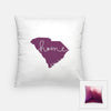 South Carolina ’home’ state silhouette - Pillow | Square / Purple - Home Silhouette