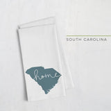 South Carolina ’home’ state silhouette - Tea Towel / DarkSlateGray - Home Silhouette