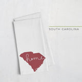 South Carolina ’home’ state silhouette - Tea Towel / FireBrick - Home Silhouette