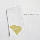 South Carolina ’home’ state silhouette - Tea Towel / GoldenRod - Home Silhouette
