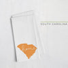 South Carolina ’home’ state silhouette - Tea Towel / Orange - Home Silhouette